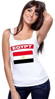 Bellatio Decorations Singlet shirt/ tanktop Egyptische vlag wit dames L