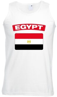 Bellatio Decorations Singlet shirt/ tanktop Egyptische vlag wit heren 2XL