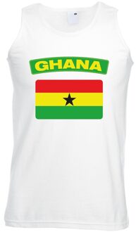 Bellatio Decorations Singlet shirt/ tanktop Ghanese vlag wit heren 2XL