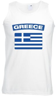 Bellatio Decorations Singlet shirt/ tanktop Griekse vlag wit heren 2XL