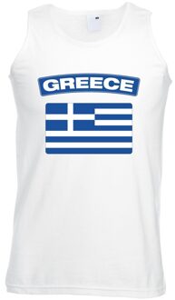 Bellatio Decorations Singlet shirt/ tanktop Griekse vlag wit heren