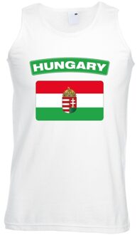 Bellatio Decorations Singlet shirt/ tanktop Hongaarse vlag wit heren 2XL