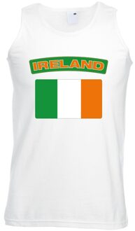 Bellatio Decorations Singlet shirt/ tanktop Ierse vlag wit heren L