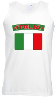 Bellatio Decorations Singlet shirt/ tanktop Italiaanse vlag wit heren