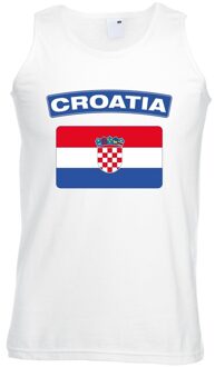 Bellatio Decorations Singlet shirt/ tanktop Kroatische vlag wit heren 2XL