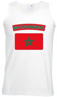 Bellatio Decorations Singlet shirt/ tanktop Marokaanse vlag wit heren