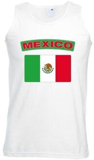 Bellatio Decorations Singlet shirt/ tanktop Mexico vlag wit heren 2XL