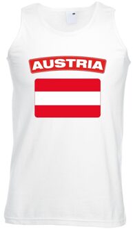 Bellatio Decorations Singlet shirt/ tanktop Oostenrijkse vlag wit heren