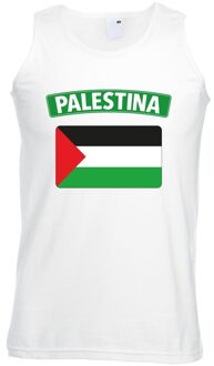 Bellatio Decorations Singlet shirt/ tanktop Palestijnse vlag wit heren L