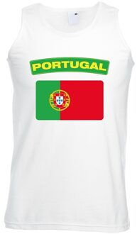 Bellatio Decorations Singlet shirt/ tanktop Portugese vlag wit heren 2XL