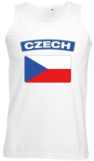 Bellatio Decorations Singlet shirt/ tanktop Tsjechische vlag wit heren