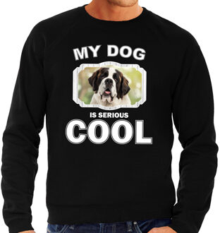 Bellatio Decorations Sint bernard honden trui / sweater my dog is serious cool zwart - heren - Sint bernards liefhebber cadeau sweaters 2XL