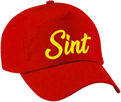 Bellatio Decorations Sint verkleed pet - rood - voor volwassenen - rode baseball cap Sinterklaas