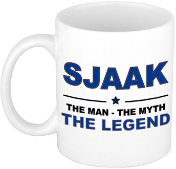 Bellatio Decorations Sjaak cadeau mok - man myth legend - naam koffiemok / beker - wit en blauw - 300 ml Donkerblauw