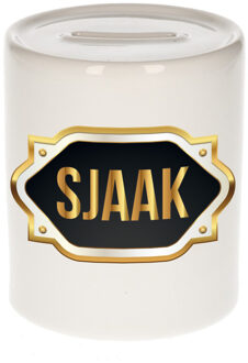 Bellatio Decorations Sjaak naam / voornaam kado spaarpot met embleem - Naam spaarpotten Multikleur