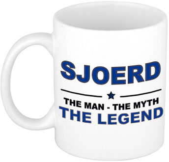 Bellatio Decorations Sjoerd The man, The myth the legend collega kado mokken/bekers 300 ml Donkerblauw