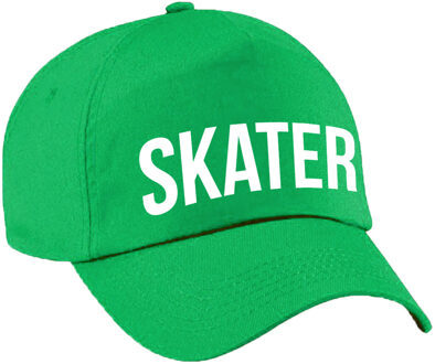 Bellatio Decorations Skater pet groen voor meisjes en jongens - Stoere pet kinderen voor stoere skaters