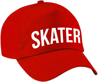 Bellatio Decorations Skater tekst - baseballcap - petje - rood - voor kinderen - stoer