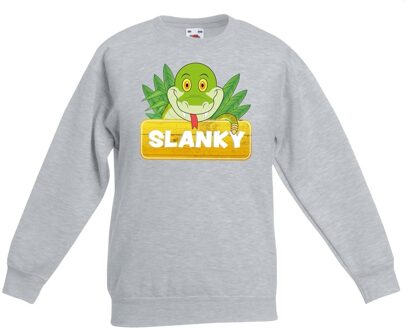 Bellatio Decorations Slanky de slang sweater grijs voor kinderen - unisex - slangen trui 12-13 jaar (152/164)