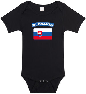 Bellatio Decorations Slovakia / Slowakije landen rompertje met vlag zwart voor babys 56 (1-2 maanden)