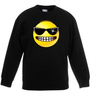 Bellatio Decorations Smiley/ emoticon sweater stoer zwart kinderen 12-13 jaar (152/164)