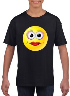 Bellatio Decorations Smiley/ emoticon t-shirt diva zwart kinderen L (146-152)