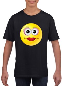 Bellatio Decorations Smiley/ emoticon t-shirt diva zwart kinderen M (134-140)