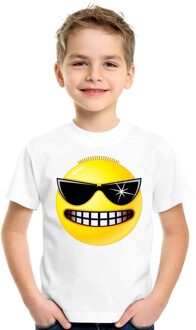 Bellatio Decorations Smiley/ emoticon t-shirt stoer wit kinderen L (146-152)