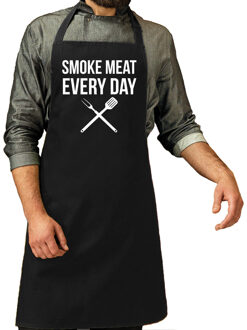 Bellatio Decorations Smoke meat everyday bbq schort / keukenschort zwart heren