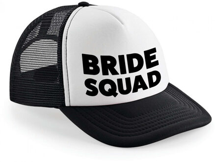 Bellatio Decorations snapback/cap - Bride Squad - zwart/wit - dames - vrijgezellenfeest petjes - Verkleedhoofddeksels