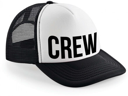 Bellatio Decorations snapback/cap - crew - zwart/wit - dames/heren - feest petjes - Verkleedhoofddeksels