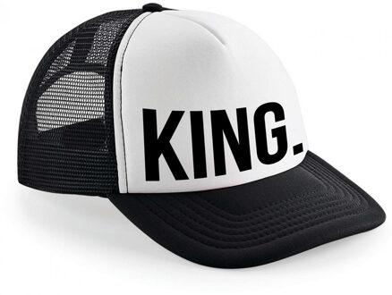 Bellatio Decorations snapback/cap - King - zwart/wit - heren - feest petjes - koningsdag - Verkleedhoofddeksels