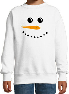 Bellatio Decorations Sneeuwpop foute Kerstsweater / Kersttrui wit voor kinderen 12-13 jaar (152/164) - kerst truien kind