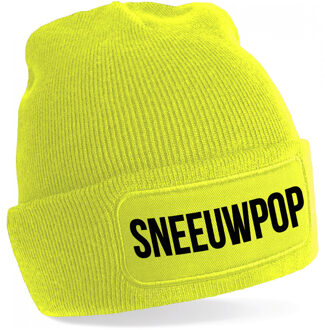 Bellatio Decorations Sneeuwpop muts - unisex - one size - geel - apres-ski muts