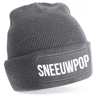 Bellatio Decorations Sneeuwpop muts - unisex - one size - grijs - apres-ski muts