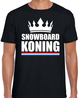 Bellatio Decorations Snowboard koning apres ski t-shirt zwart heren - Sport / hobby shirts 2XL