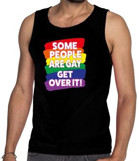 Bellatio Decorations Some people are gay get over it gay pride tanktop/mouwloos shirt 2XL