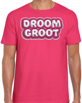 Bellatio Decorations Song T-shirt voor festival - droom groot - Europa - roze - heren - Joost - fan L