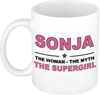 Bellatio Decorations Sonja The woman, The myth the supergirl collega kado mokken/bekers 300 ml Oudroze