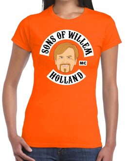 Bellatio Decorations Sons of Willem t-shirt oranje dames XS - Feestshirts