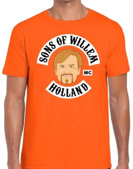 Bellatio Decorations Sons of Willem t-shirt oranje heren 2XL - Feestshirts