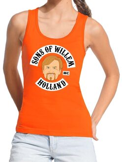 Bellatio Decorations Sons of Willem tanktop / mouwloos shirt oranje dames L - Feestshirts