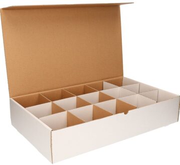 Bellatio Decorations Sorteerdoos - 54 x 32 cm - met 15 vakjes van 10 x 10 cm -?karton - opbergbox - opbergdoos