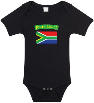 Bellatio Decorations South-Africa / Zuid-Afrika landen rompertje met vlag zwart voor babys 56 (1-2 maanden)