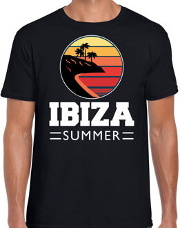 Bellatio Decorations Spaans zomer t-shirt / shirt Ibiza summer voor heren - zwart - beach party outfit / vakantie kleding / strand feest shirt S