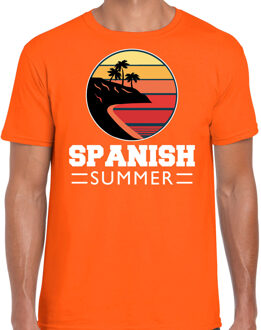Bellatio Decorations Spaanse zomer t-shirt / shirt Spanish summer oranje voor heren - oranje - beach party outfit / zomer kleding / strand feest shirt S