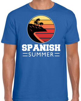 Bellatio Decorations Spaanse zomer t-shirt / shirt Spanish summer voor heren - blauw - beach party outfit / vakantie kleding / strand feest shirt L