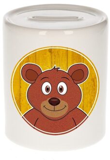 Bellatio Decorations Spaarpot met beren print voor kids 9 cm