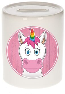 Bellatio Decorations Spaarpot met eenhoorns print voor kids 9 cm