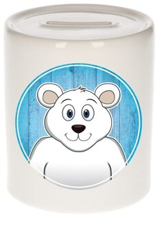 Bellatio Decorations Spaarpot met ijsberen print voor kids 9 cm